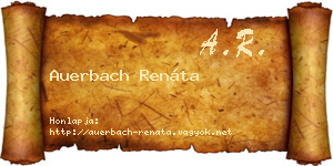 Auerbach Renáta névjegykártya